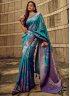 Teal Brasso Party Contemporary Saree