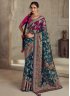 Teal Color Classic Saree
