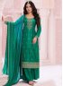 Trendy Salwar Kameez Sequins Vichitra Silk in Green