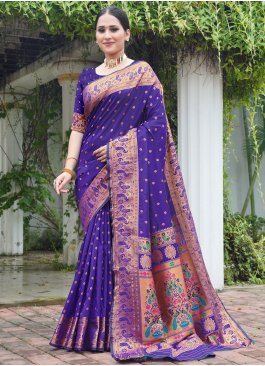 Violet Weaving Traditional Saree