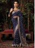 Viscose Weaving Navy Blue Designer Saree