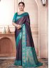 Vivacious Firozi and Purple Kanjivaram Silk Designer Saree