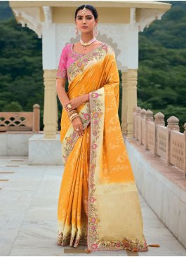 Yellow Ceremonial Designer Saree