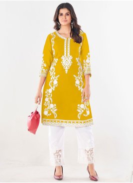 Yellow Color Designer Kurti